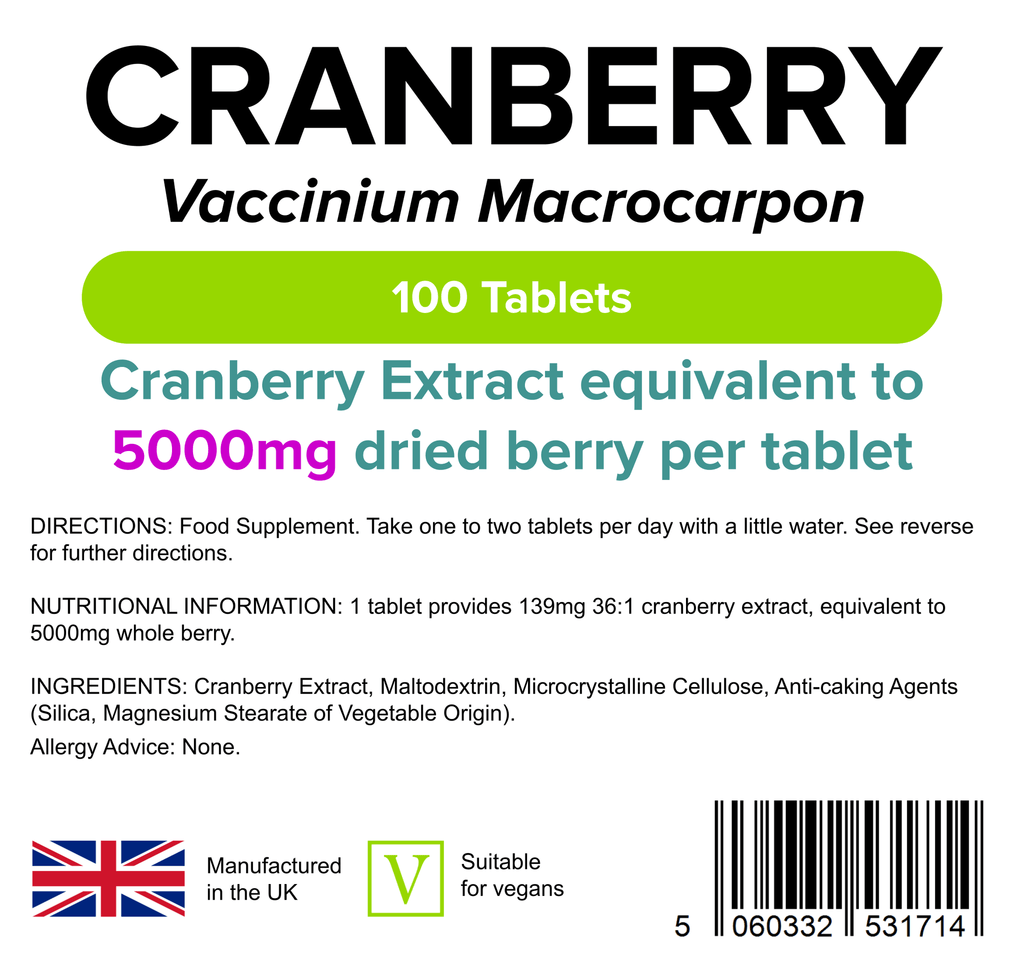 Cranberry Juice 5000mg Tablets (100 Tablets)