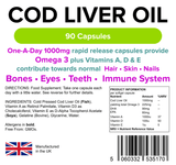 Cod Liver Oil 1000mg Capsules with Omega 3 (90 Capsules)