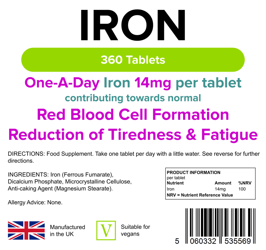 Iron 14mg Tablets (120 Tablets)