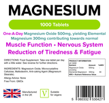 Magnesium Tablets (MgO 500mg) 90 Tablets