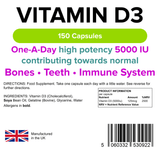 Vitamin D3 5000IU Capsules 150 Capsules